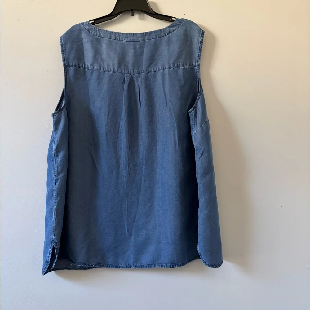 J. Jill Blue Sleeveless Blouse NWT - Picture 2 of 2
